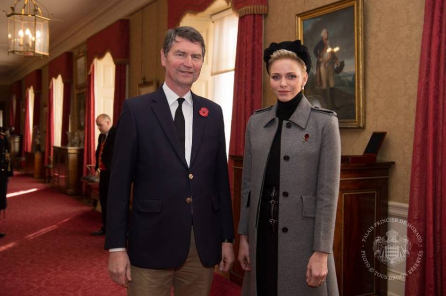 Princess Charlene with Sir Tim Laurence in 2016