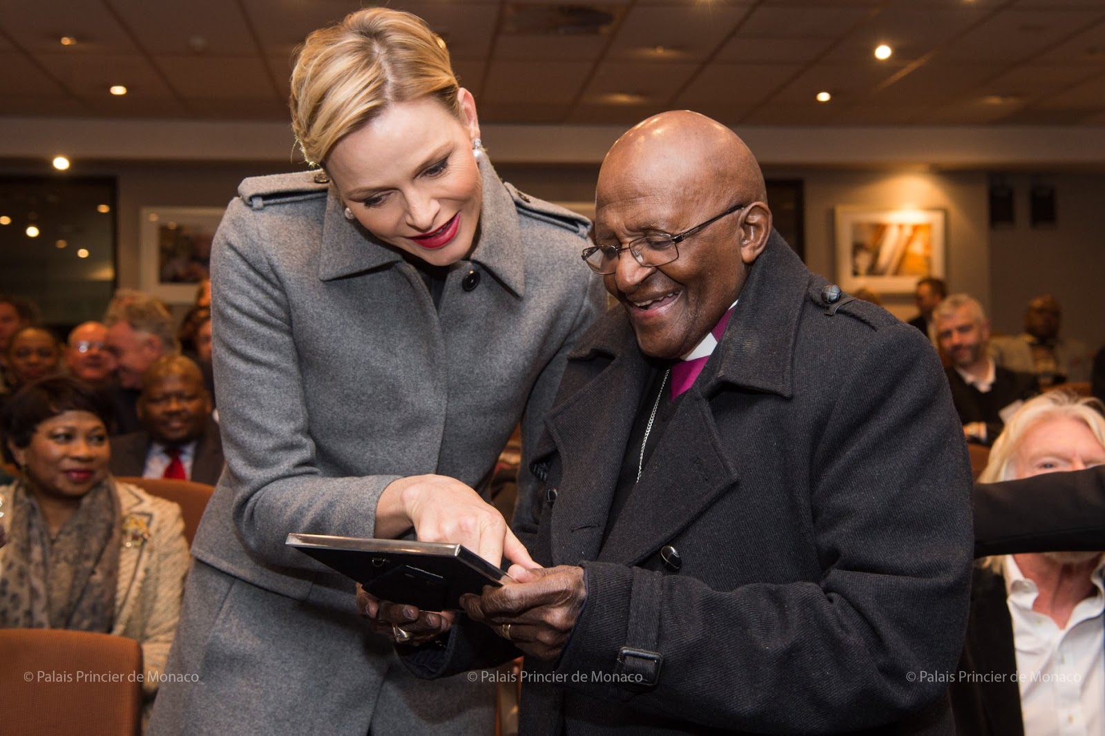 Princess Charlene with Bishop Desmond Tutu