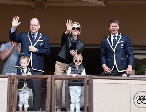 Princess Charlene in Adidas and Louis Vuitton for Sainte Devote Rugby Tournament