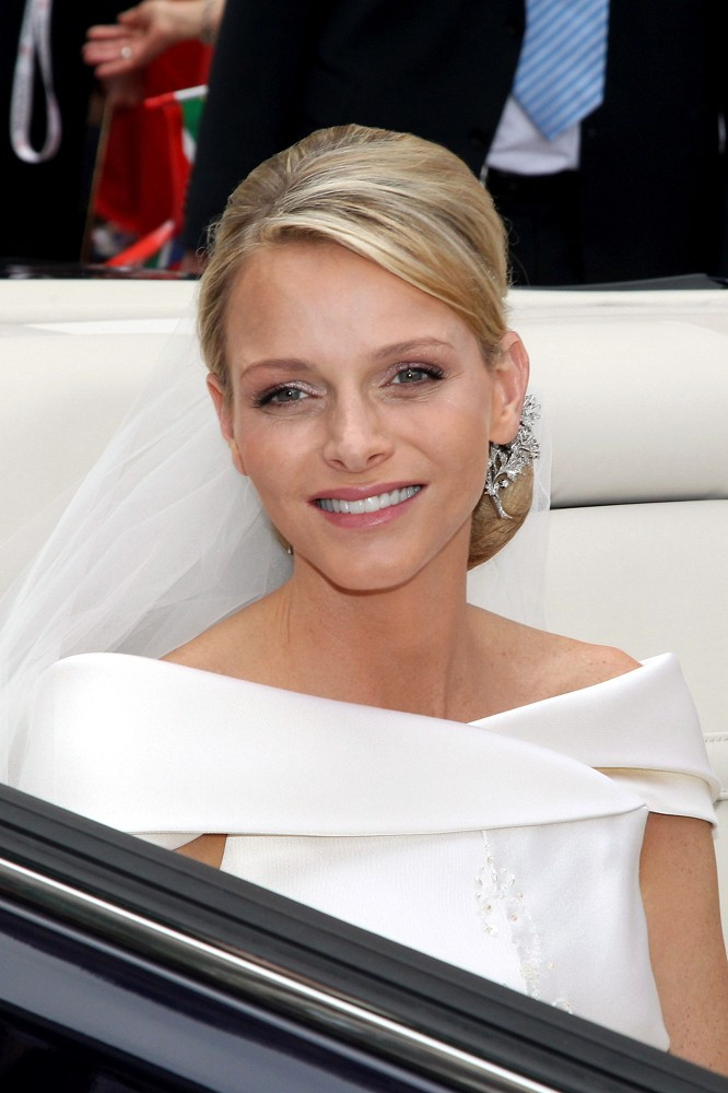Princess Charlene smiles on her wedding day