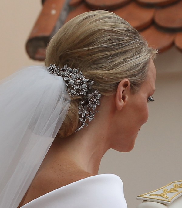 Princess Charlene wedding Hair