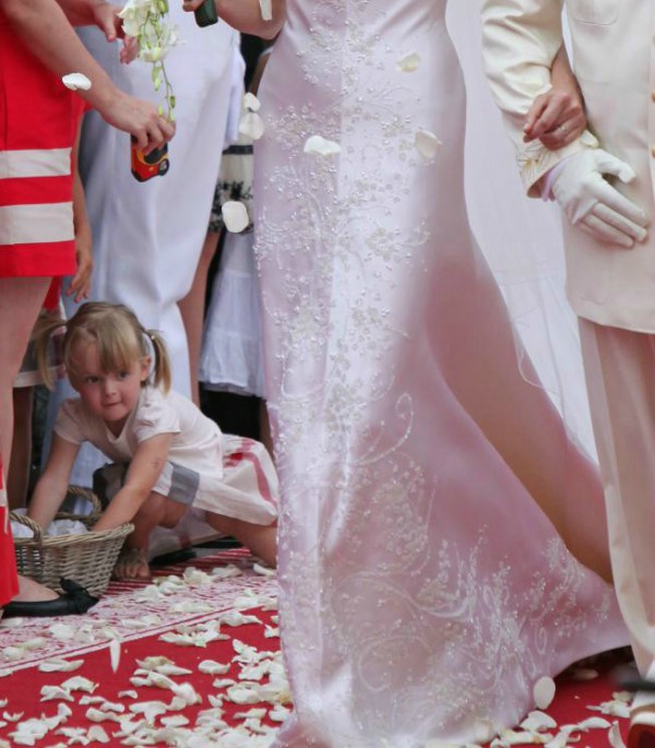 Princess Charlene wedding gown details