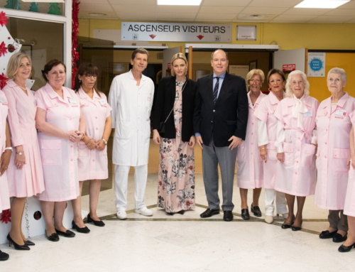 Princess Charlene Wears Terrence Bray to the Princess Grace Hospital Centre with Prince Albert