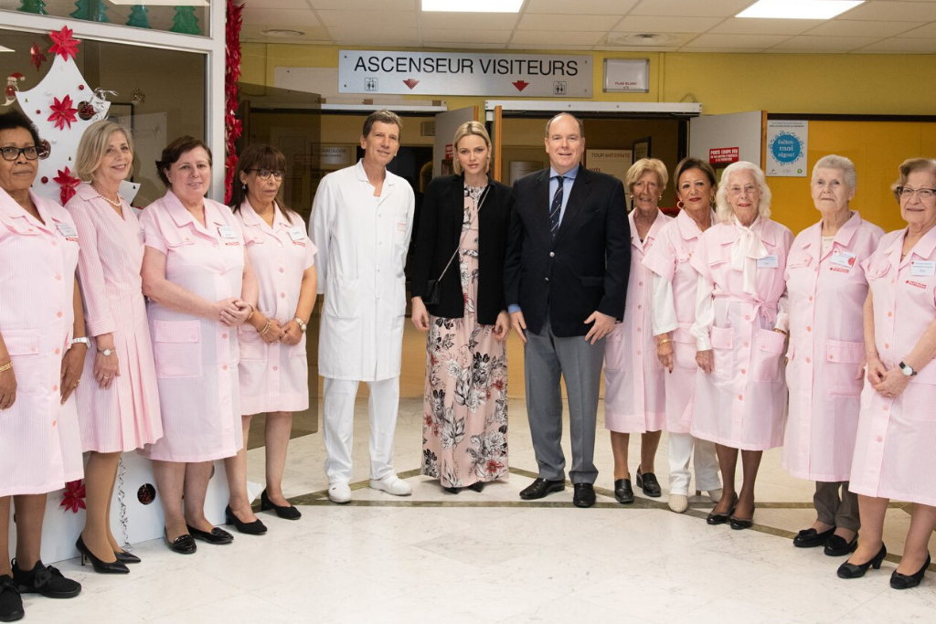 Prince Albert & Princess Charlene of Monaco at Princess Grace hospital Christmas 2019