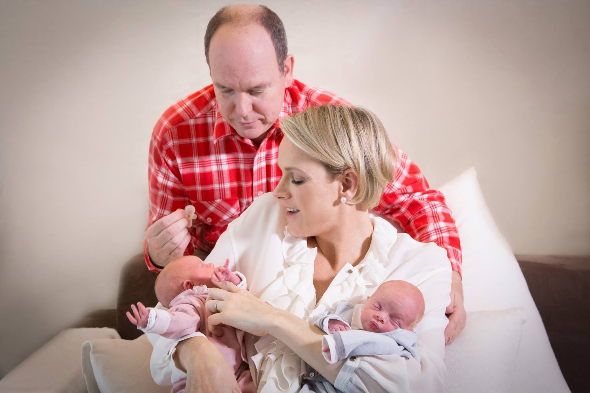 Princess Charlene and Prince Albert first photos with the twins