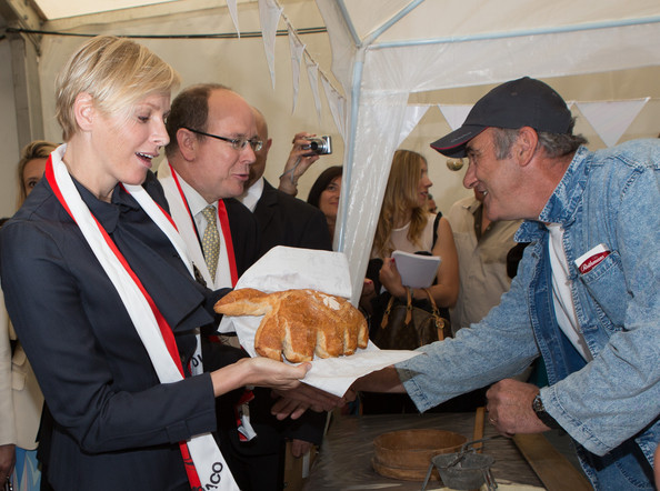 Princess Charlene eating bread