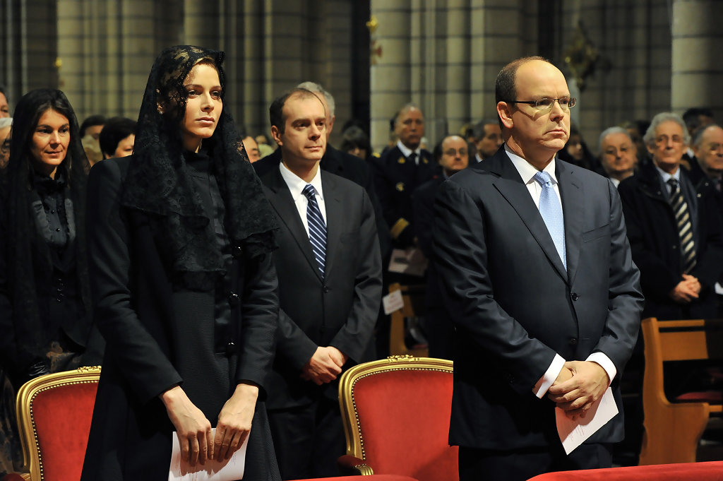 Prince Albert and Charlene Wittstock St Devote on January 27, 2011 in Monaco