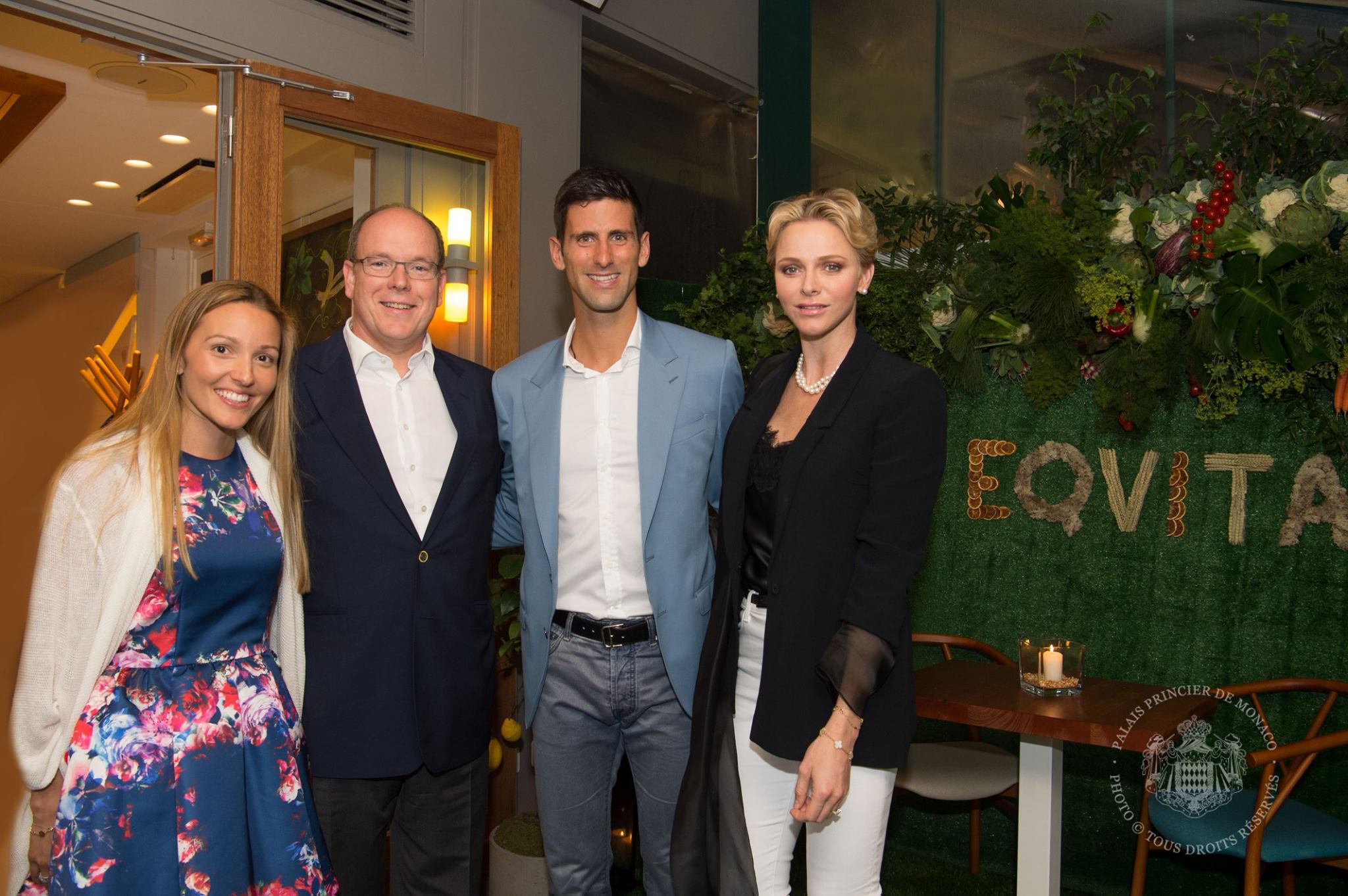 Princess Charlene at Eqvita Novak Djokovic's restaurant