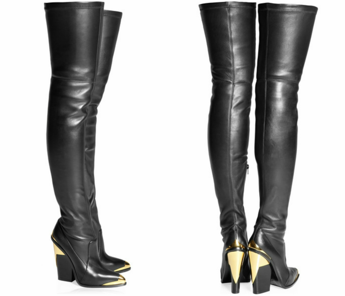 VERSACE Leather thigh boots