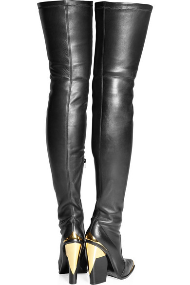 VERSACE Leather thigh boots