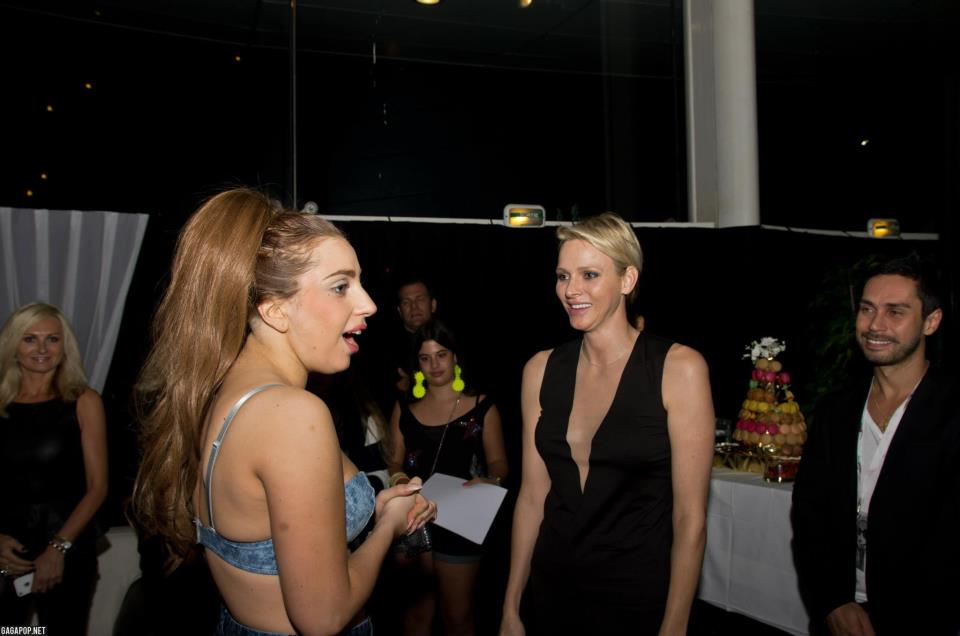 Princess Charlene with Lady Gaga in 2012