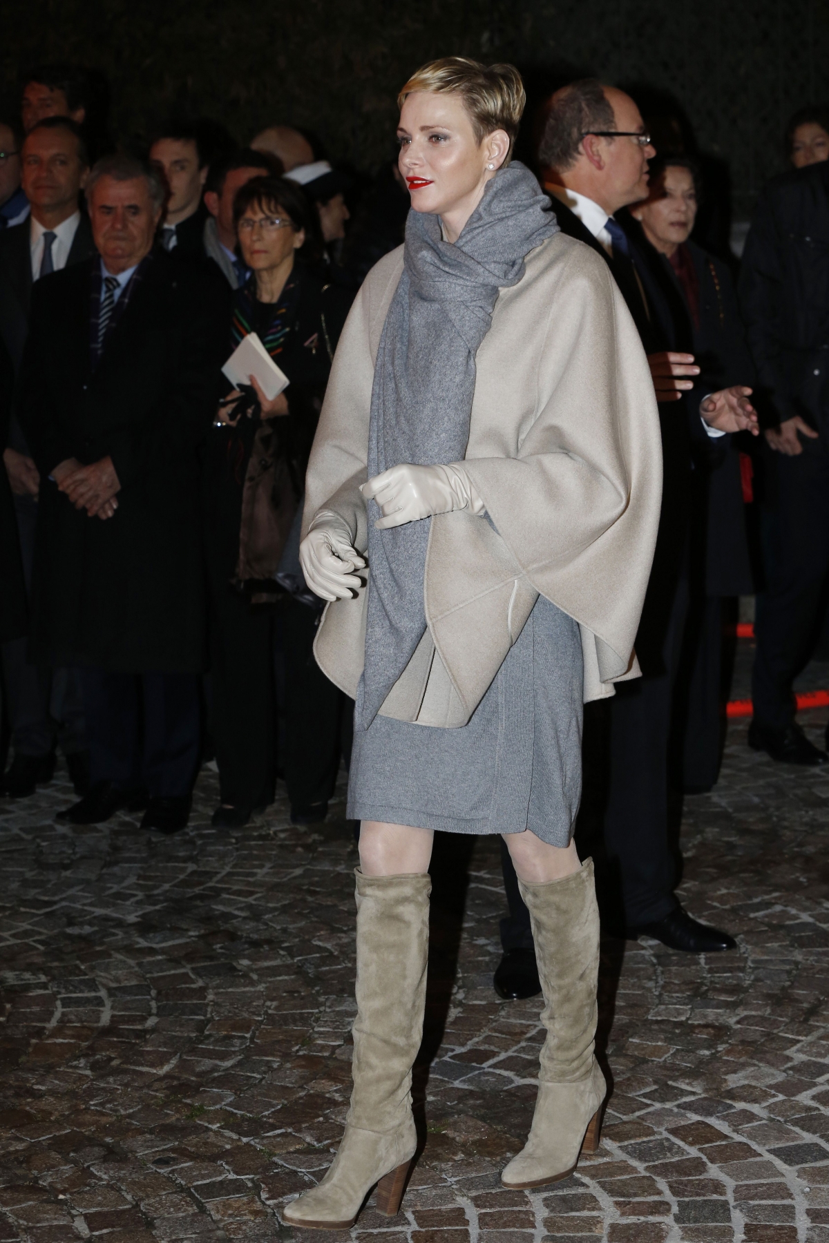 princess charlene St devote january 26 2016 outfit