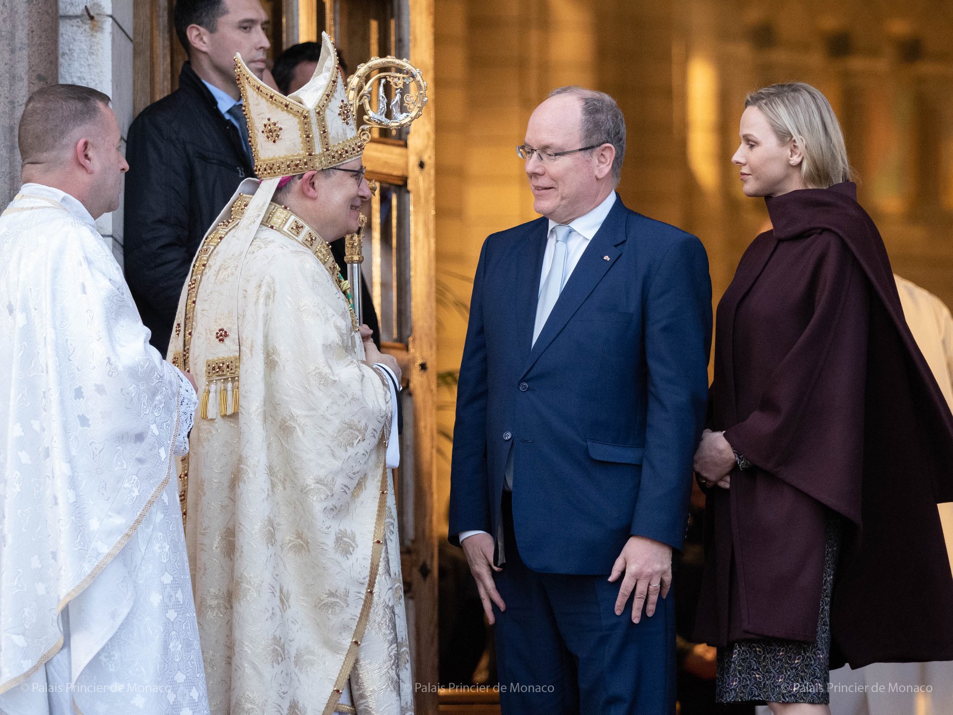 Prince Albert and Princess Charlene with Dominique-Marie David