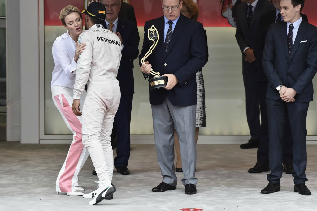 Princess Charlene of Monaco at F1 Grand Prix of Monaco 2016 in Haider Ackermann