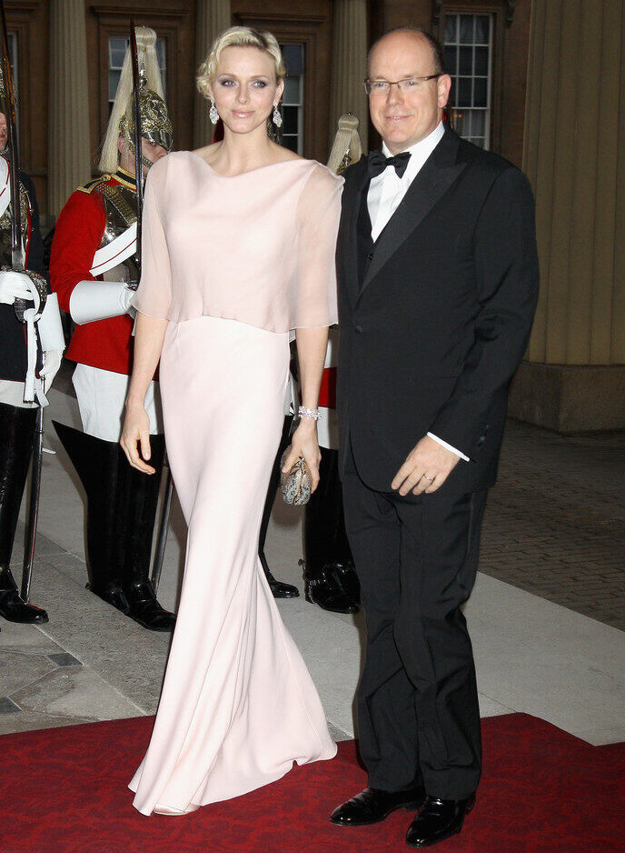 Prince Albert and Princess Charlene Attend Dinner to Commemorate the Diamond Jubilee 2012