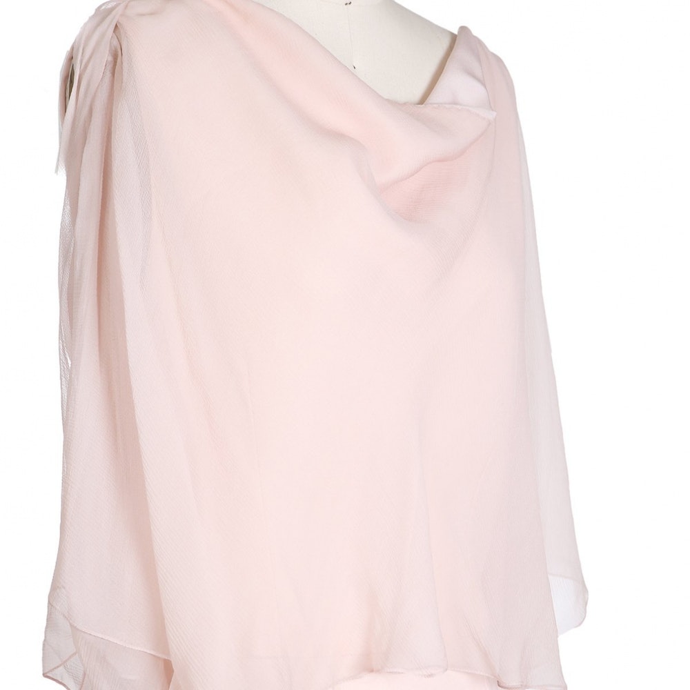 Dior pink silk cape gown